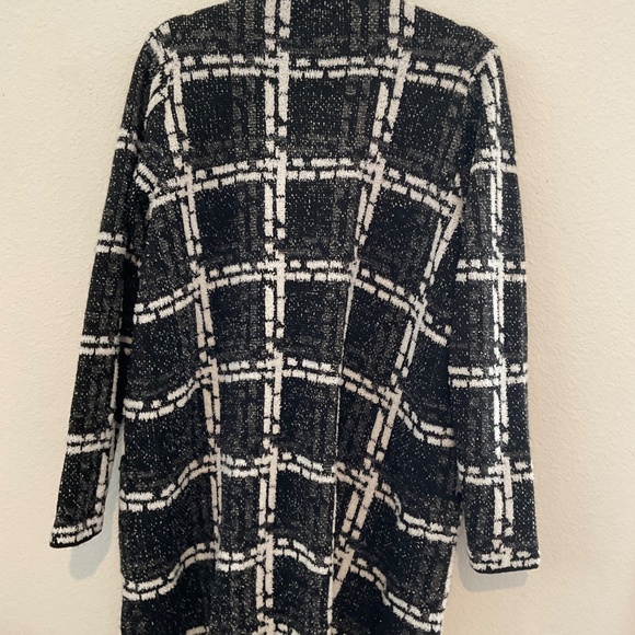 Nine West Plaid Midi Sweater Cardigan With Pockets Size Large - Picture 2 of 3